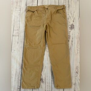 Orvis 5 Five Pocket 1856 Men’s Tan Khaki Chino Flat Front Cotton Pants 42x32